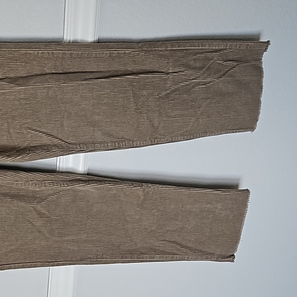 Forever 21 Corduroy Straight Leg Pants Tan M Raw Hem Mid Rise Bohemian - Picture 3 of 10